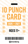 Adult 10 Punch Card